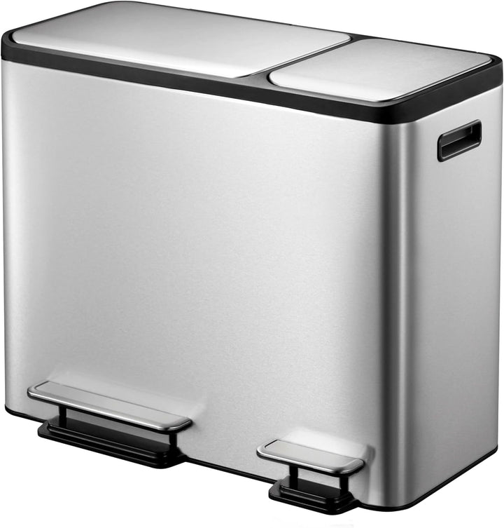 EKO Ecocasa Tretmülleimer Mülltrennsystem 30L + 15L (32,1 x 60,5 x 49,2 cm, Dämpfer-System, Fingerab
