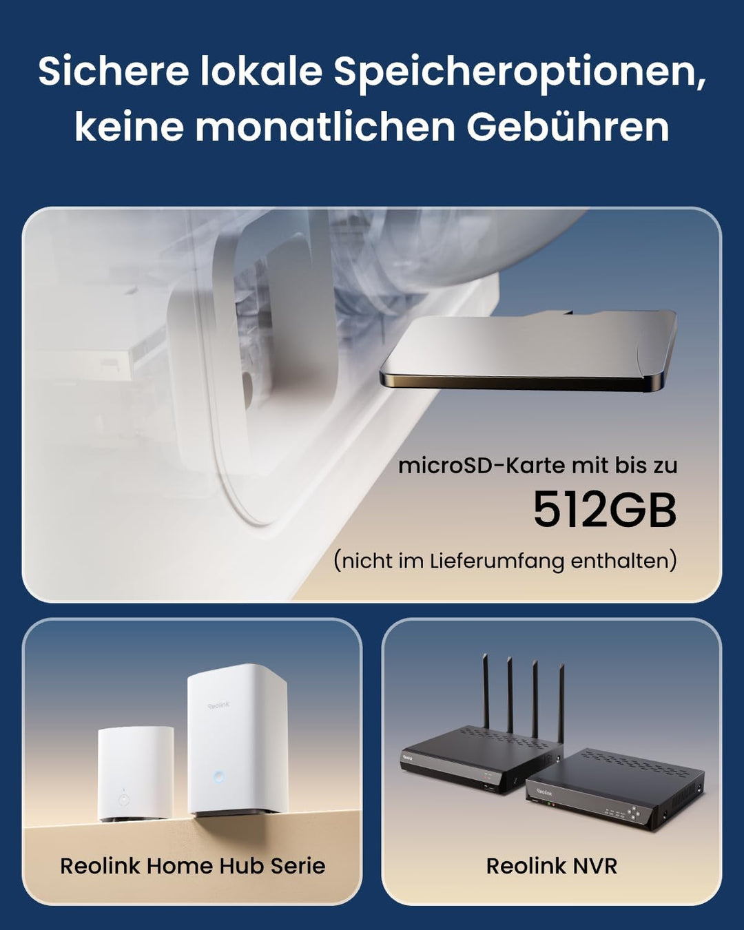 Reolink 2K Überwachungskamera Aussen Solar Akku, 150°Ansicht, bis zu 1000 lm Licht & Sirenenalarm, K