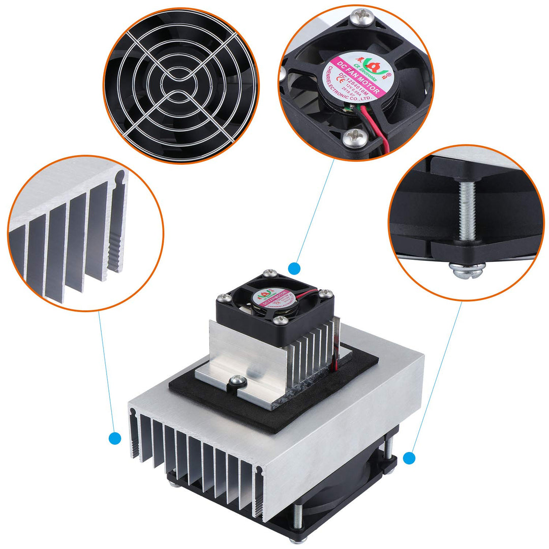 WiMas 12V Thermoelektrische Kühler Peltier, Kühlsystem Kältemittel Kit, Halbleiterkühler, Leitungsmo