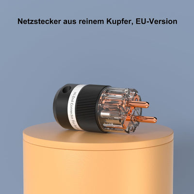 Monosaudio Paar Reines Kupfer Schuko Stecker E101/F101 AC 16A 250V Hi-End EU Netzanschluss, Euro Ste