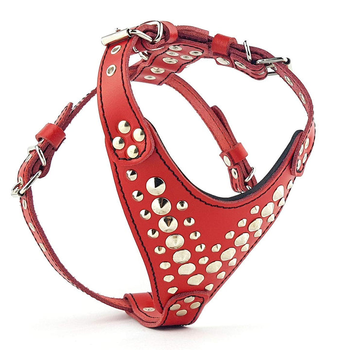 Bestia "Star Brustgeschirr Handgemachte Beste Qualität S- Brustumfang von 40 cm bis 73 cm Rot, S- Br