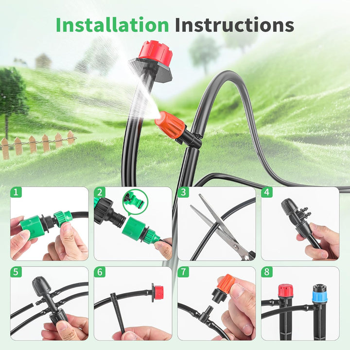 Forever Speed BewässerungsSystem 315PCS Garten Bewässerung Kit, 60M+15M Bewässerungsrohre, Tröpfchen