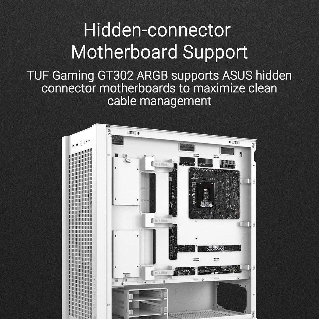 ASUS TUF Gaming GT302 ARGB Black Mid-Tower-ATX-Gehäuse (4X 140 x 28-mm-ARGB-Lüfter, austauschbare Se