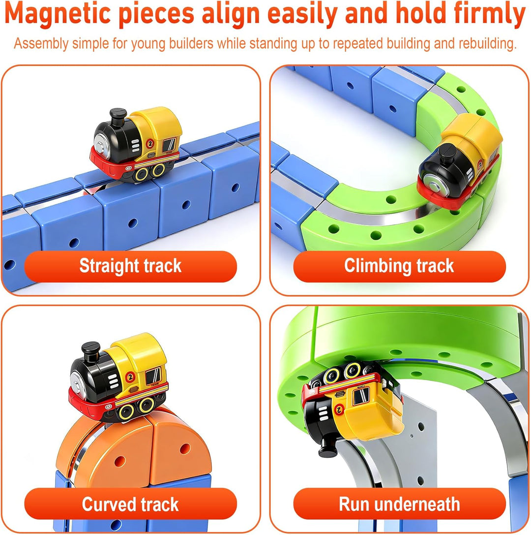 Magnetic Train Set for Kids Ages 3-8 Anti-Gravity Floating Tracks, STEM Toy - Build Your Own Race Tr