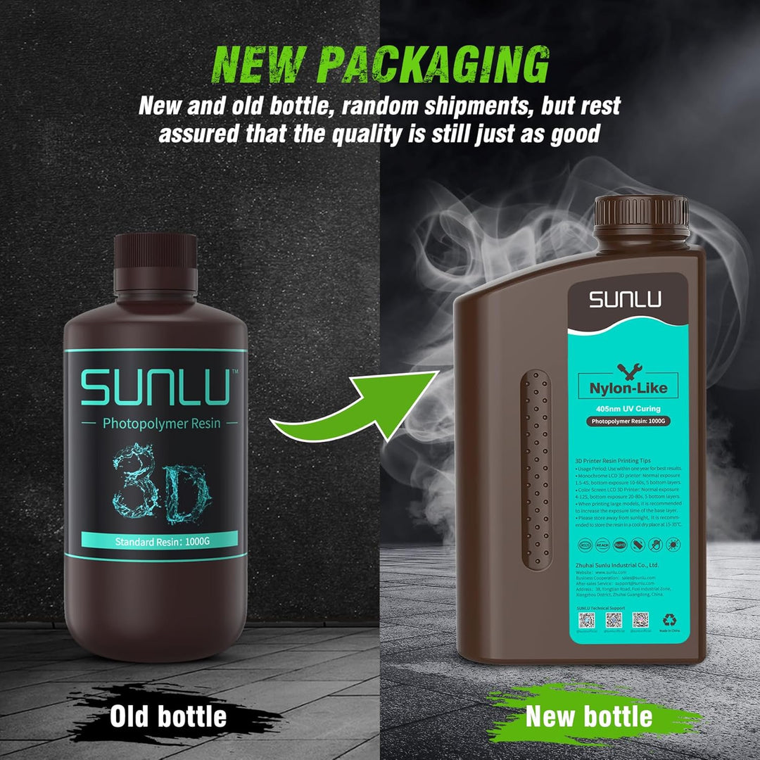 SUNLU 3D Drucker Harz, Starkes Haltbares Nylon Wie 3D-Harz für LCD DLP SLA Harz 3D Drucker, 395-405n