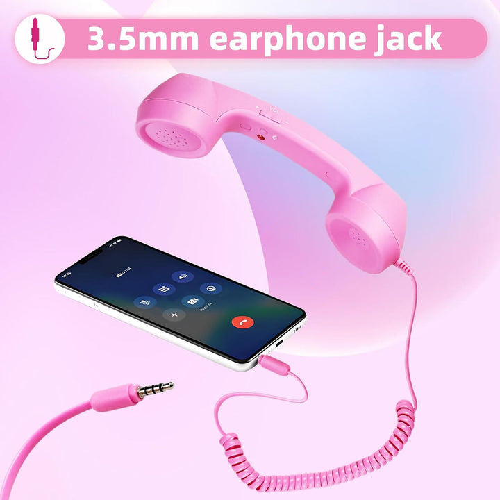 Retro 3,5-mm-Telefonhörer, kabellose Empfänger Kopfhörer für Handy Tablet Laptop Headset mit bequeme