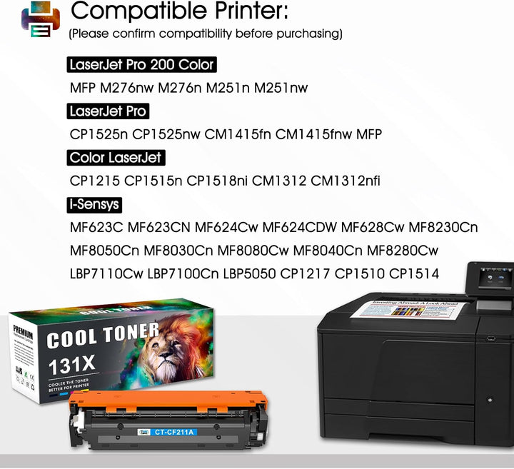 Cool Toner Kompatibel Tonerkartusche als Ersatz für HP 131X 131A CF210X CF210A CF211A CF212A CF213A