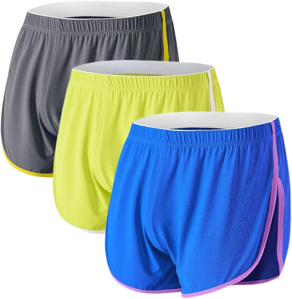 BIATWOWR Herren Boxershorts Atmungsaktive und Bequem Boxershorts mit Seitenschlitz, L