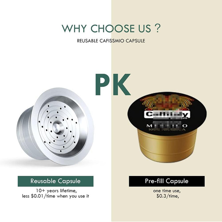 Tchibo Cafissimo kapsułki do kawy ze stali nierdzewnej do napełniania, wielokrotnego użytku, filtr d