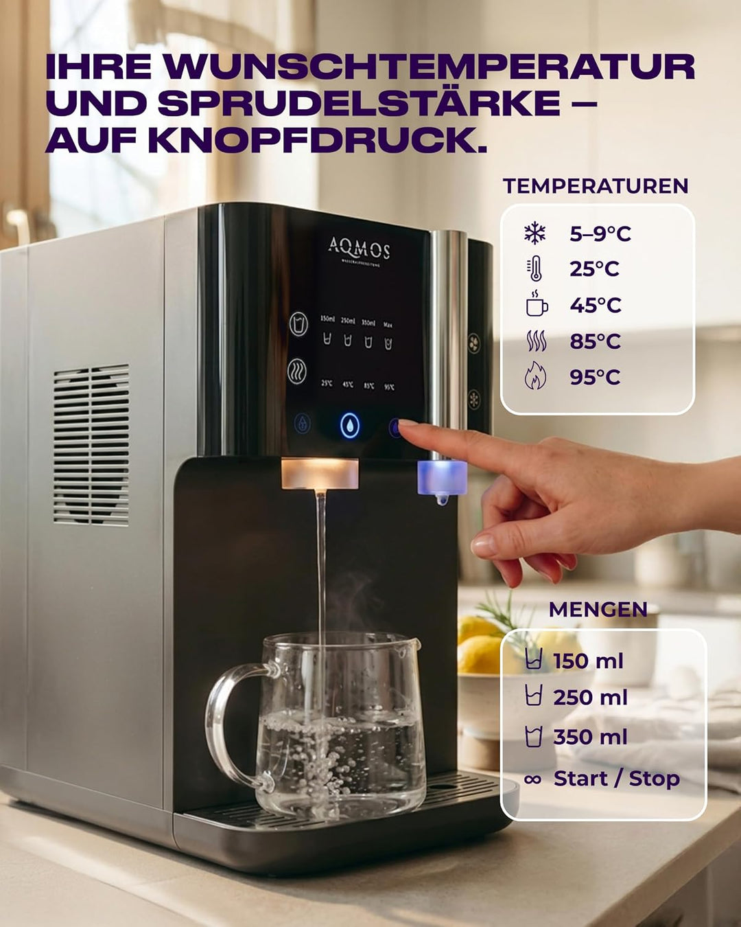 AQMOS Wasserspender Drinking (Schwarz), Schwarz