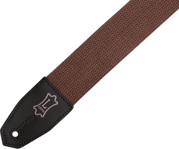 Levy's MRHC-BRN Gitarrengurt Right Height Cotton 2" - Brown Braun, Braun