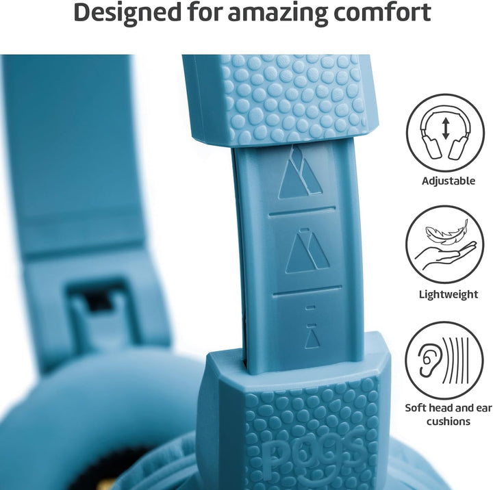 POGS Drahtloser Bluetooth Kinderkopfhörer | The Gecko 2 | Faltbarer robuster Kinderkopfhörer ab 3 Ja