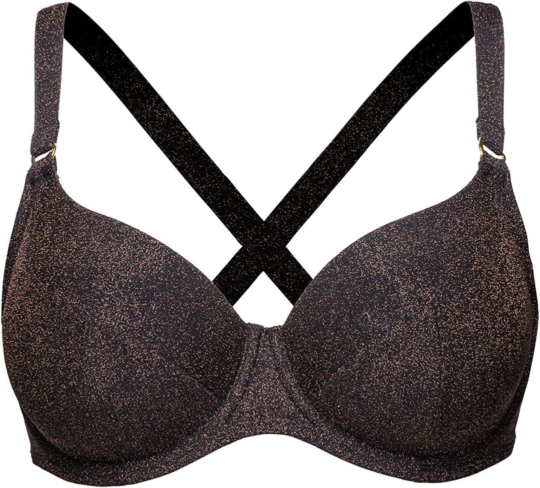 Sans Complexe Damen Reflet Badeanzug Top mit Bügel 75C Schwarz, 75C Schwarz