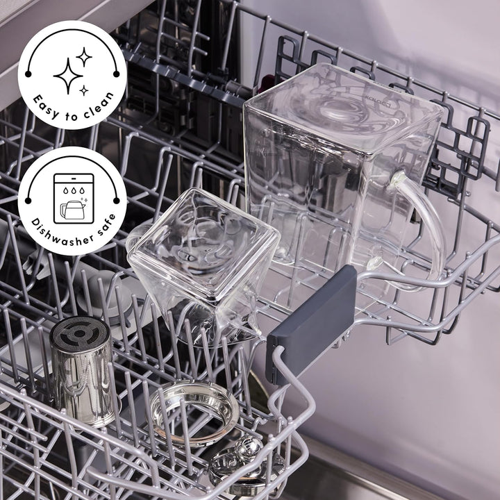 Karaca Giza Gläserne Teekanne Wasserkanne, Geeignet für Gas- und Elektrokochsysteme, Teekocher, Cayd