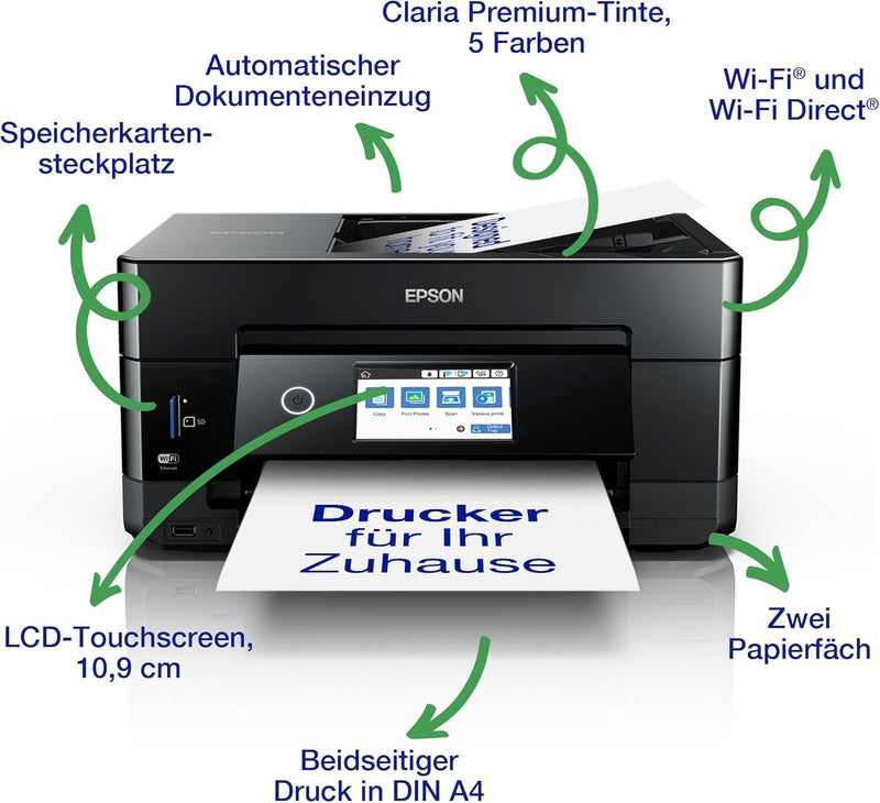 Epson Expression Premium XP-7100 A4 kabelloser Multifunktionstintenstrahldrucker XP-7100 Single Druc