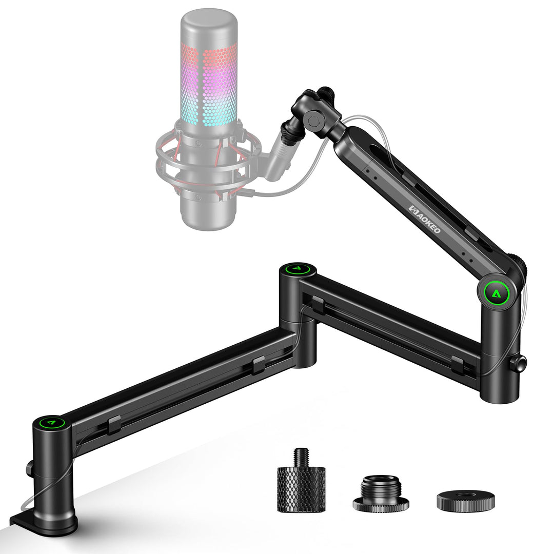 Mikrofon Arm,Aokeo AK-58i Niedriges Profil Mikrofon Ständer Arm für HyperX QuadCast,SoloCast,Elgato