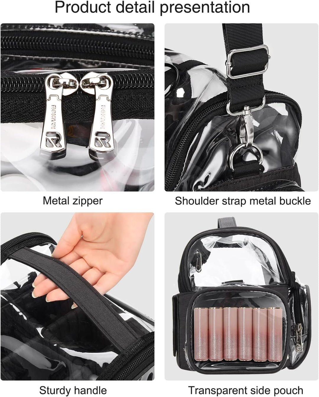 Relavel Make-up Pinsel Tasche, Portable Grosse Make up Pinselhalter, Professioneller Kosmetiktasche,