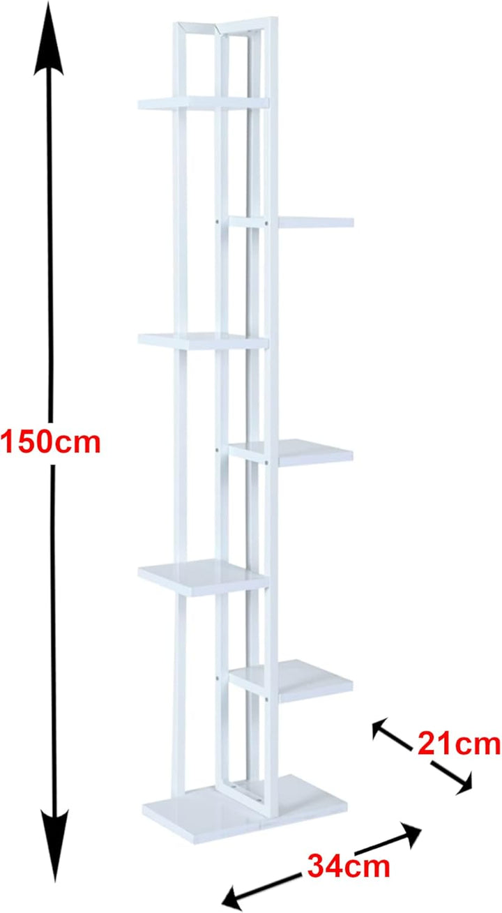[en.casa] Blumenständer Somero 7 Ebenen Blumenregal 150 x 34 x 21 cm Pflanzenständer Indoor Pflanzen
