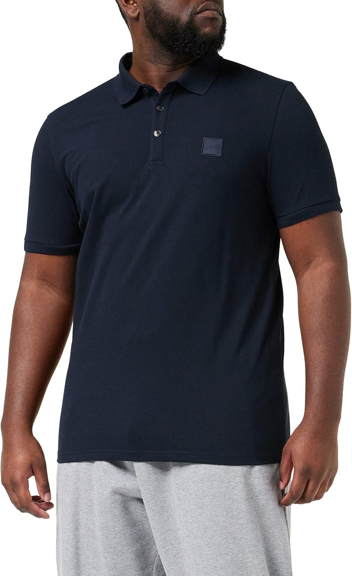 BOSS Herren Passenger Slim-Fit Poloshirt aus Stretch-Baumwolle mit Logo-Aufnäher Dunkelblau XL