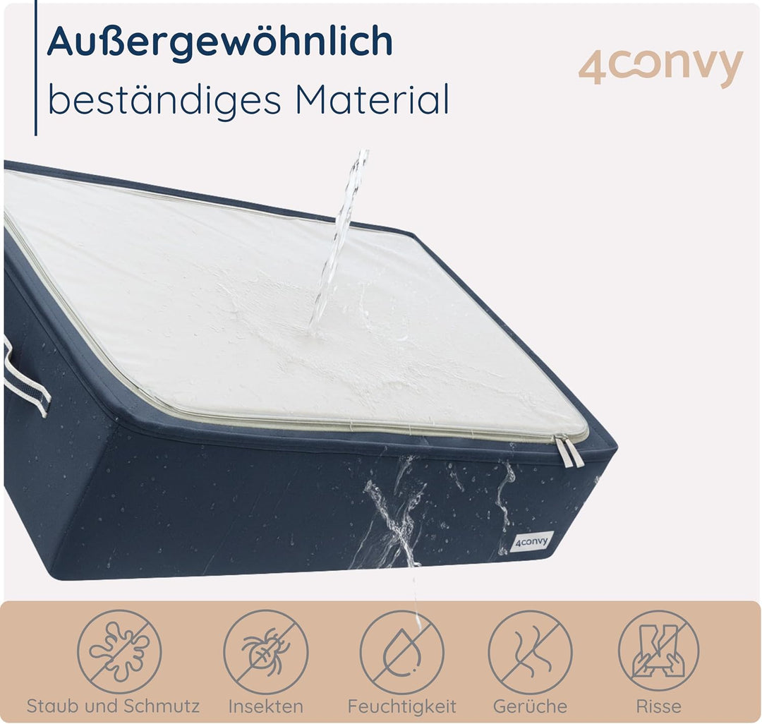 4CONVY Unterbett Aufbewahrungsbox mit Metallrahmen - Kleideraufbewahrung faltbare stapelbare Aufbewa