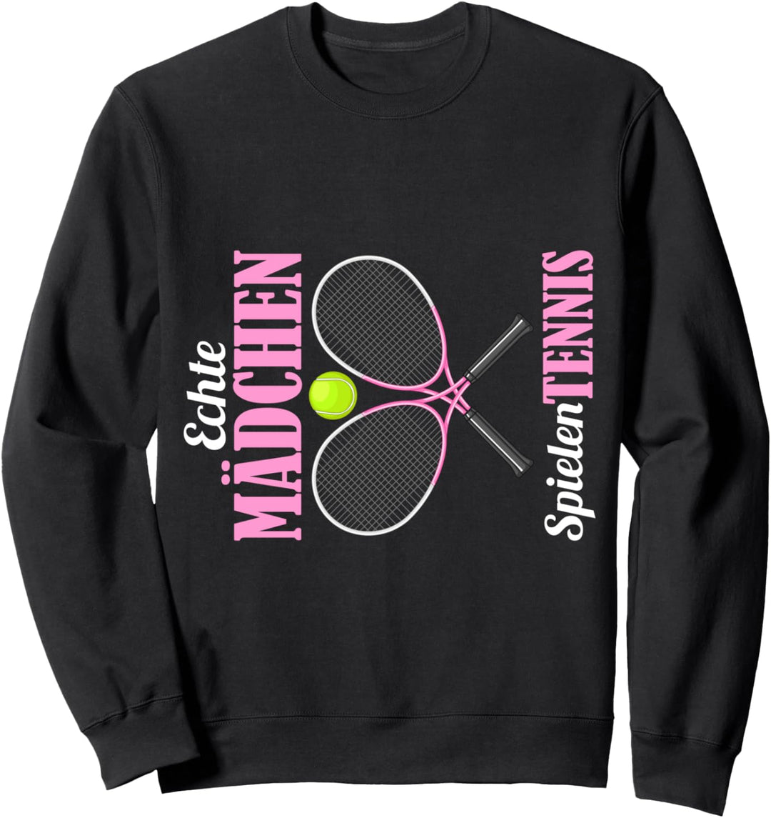 Tennisspieler Tennis Spielen Echte Mädchen Spielen Tennis Sweatshirt