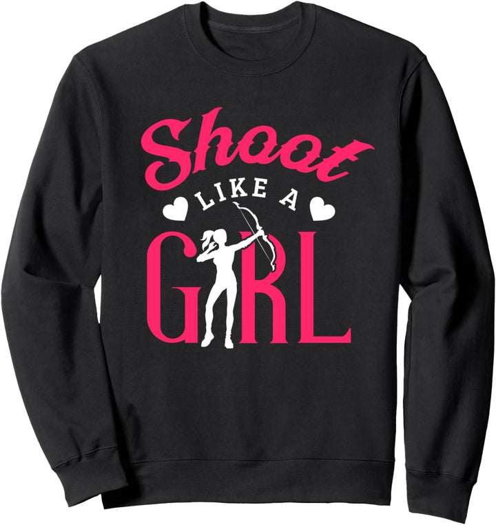 Frau Mädchen Bogenschütze Bogen und Pfeil Bogenschiessen Ziel Sweatshirt