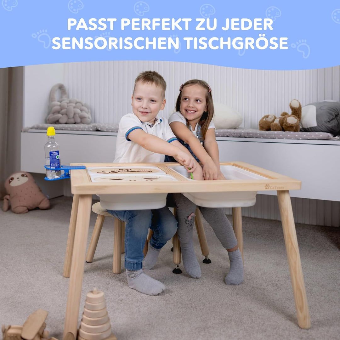 Cateam Tritthocker aus Holz für Kinder und Kleinkinder – 1er-Set – Nussbaum – Kinderhocker mit auszi