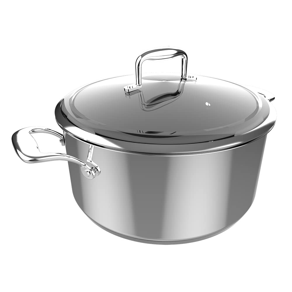 Cecotec Polka Classy 28 Topf Steel Ø 28 cm, Fassungsvermögen 7,5 l, Edelstahl 18/10, Antihaftbeschic
