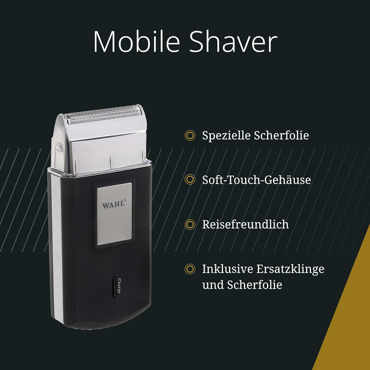 Wahl Mobile Shaver - Schnurloser Elektrorasierer mit Reiseetui - für Kopf und Bart