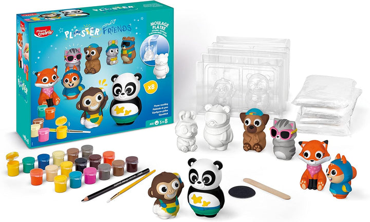 Maped CREATIV - Gipsfiguren Bastel- und Mal-Set PLASTER FRIENDS MAXI - inkl Gips und 4x Formen zum G