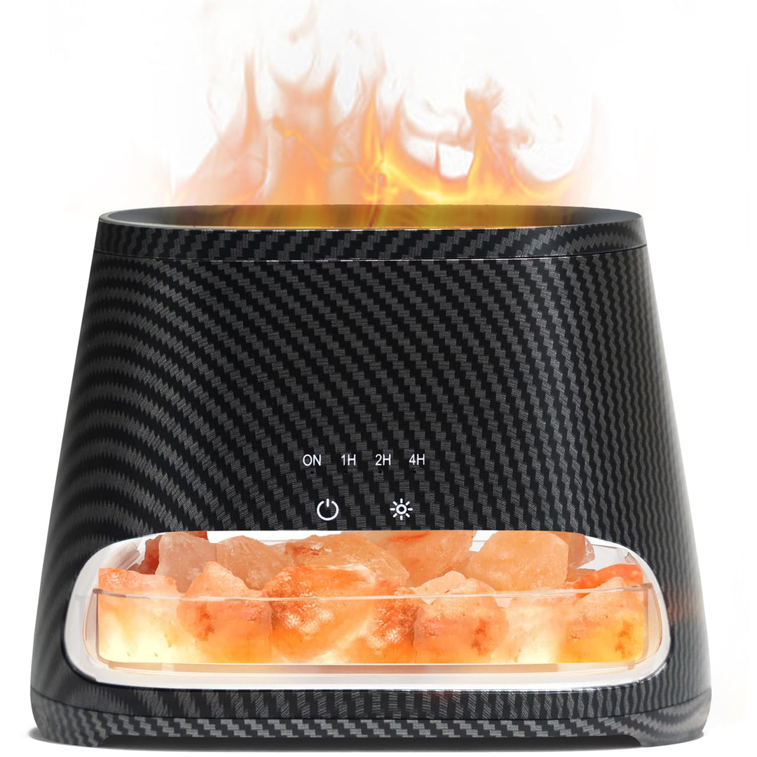 SALKING 2-in-1 Aroma Diffuser & Salt Range Pakistan Leuchte, Diffusor für ätherische Öle mit Flammen