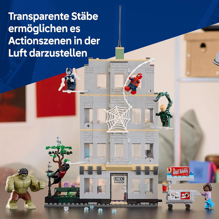 LEGO | Marvel Grosser Showdown: Spider-Man vs. Hulk - Interaktives Spielzeug mit 4-stöckigem Bürogeb