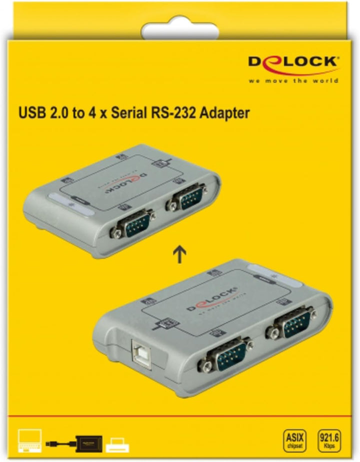 Delock USB 2.0 zu 4 x Seriell Adapter
