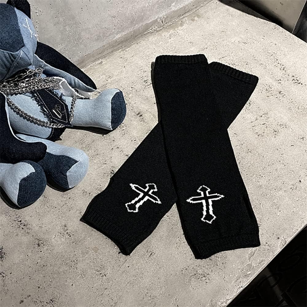 Skateboard Frog Frauen Handschuhe Goth Arm Ärmel Cool Black Moon Cross Printed Hip Hop Armstulpen Cr