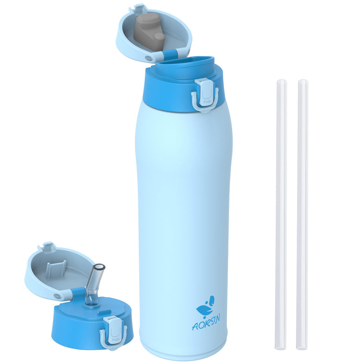 AORIN Trinkflasche Edelstahl Isolierflasche Thermosflasche 500/750/950ml | 2 auslaufsichere Deckel m
