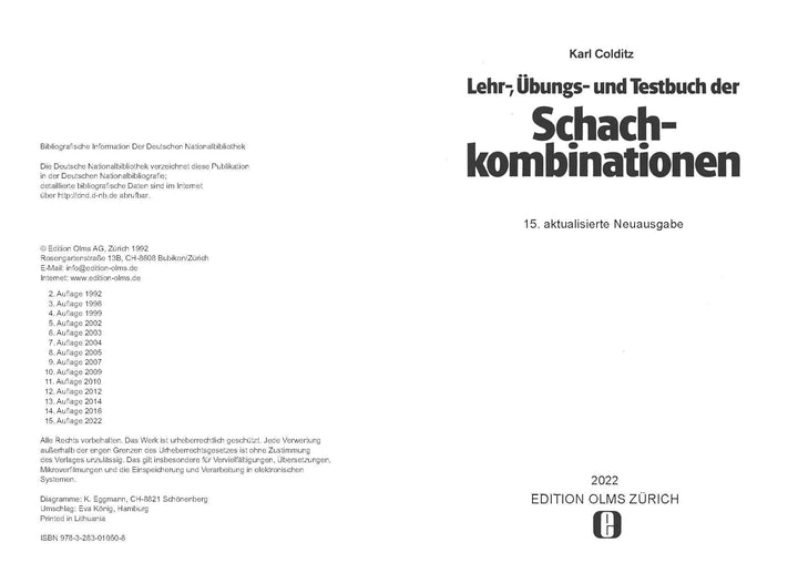 Lehr-, Übungs- und Testbuch der Schachkombinationen: 16. aktualisierte Neuausgabe, Taschenbuch