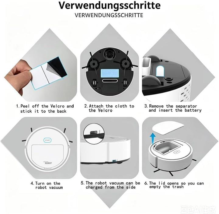 Mini Saugroboter für Auto,Auto Staubsauger Roboter,Ultradünn 6 cm Automatischer Robot Vacuum Cleaner