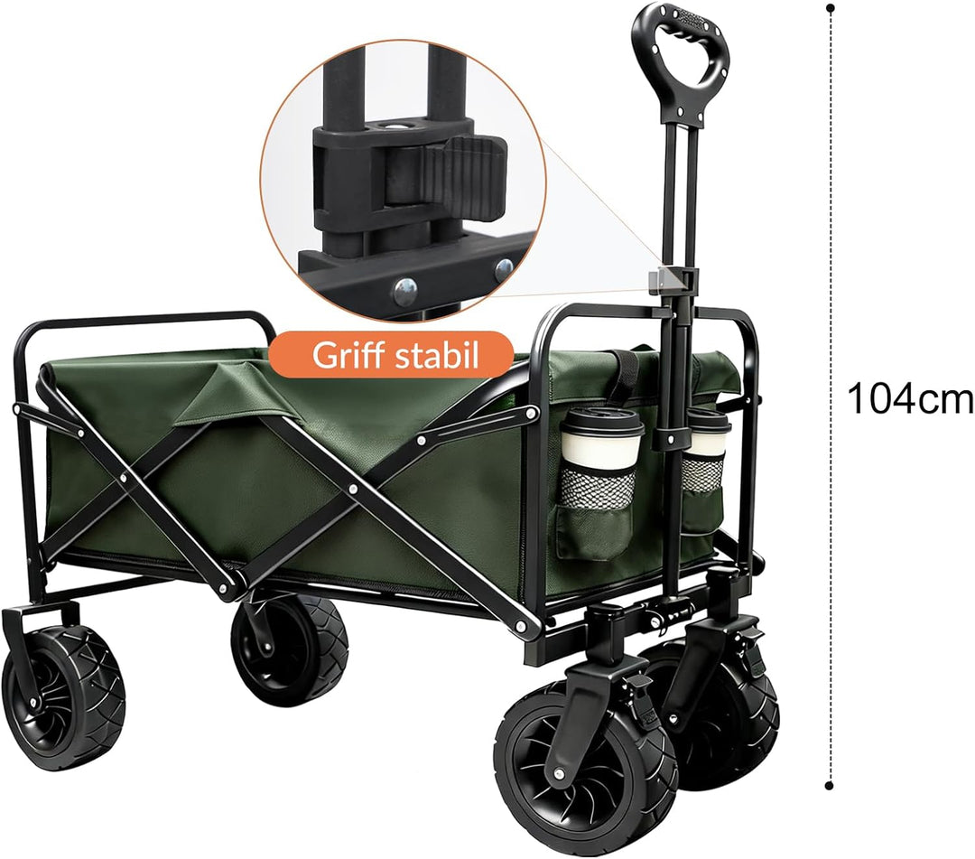 Sanycasa Bollerwagen faltbar 200L 200KG Tragkraft Gelände Strand geeingenet Bollerwagen mit Bremsen
