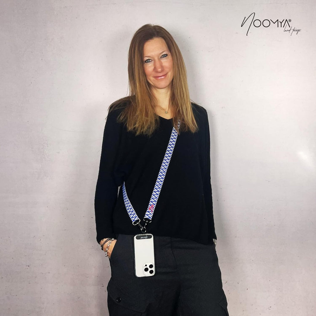 NOOMYA breite Handykette – Handyband universal zum Umhängen mit Adapter, Handy Band verstellbar & ab