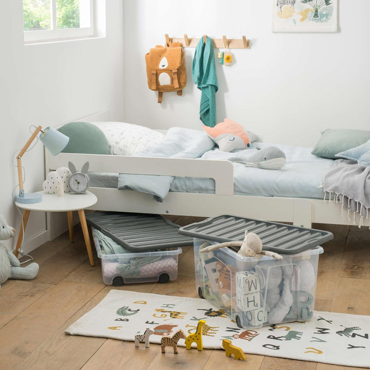 Sundis Ventili, Aufbewahrungsbox unter dem Bett mit Deckel und Rädern, 35l, transparentem Kunststoff