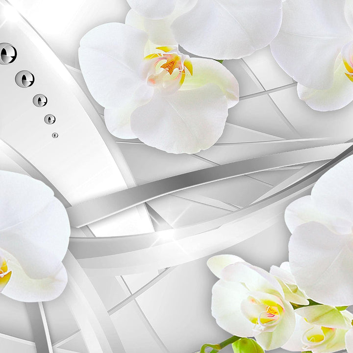Runa Art Wandbilder Blumen Orchidee 5 Teilig Bild auf Vlies Leinwand Deko Wohnzimmer Diamant Grau Ge