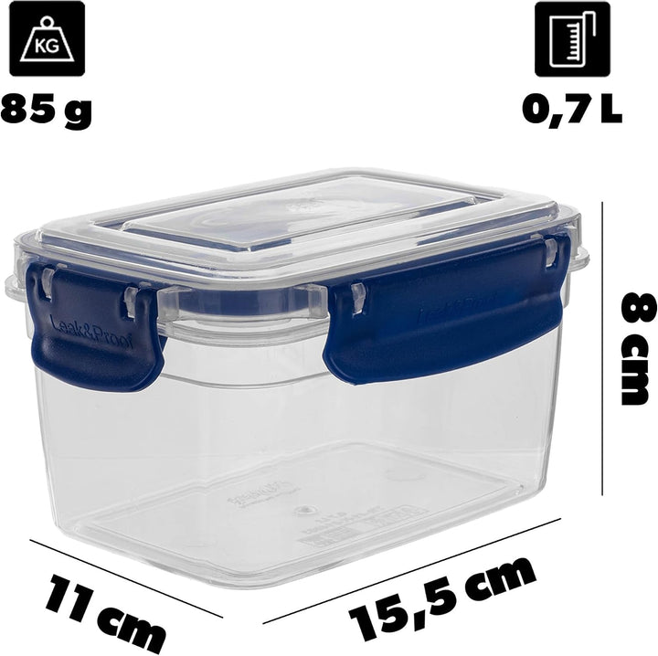 KADAX 3 x Frischhaltedose mit Deckel 0.7L, Luftdichte Vorratsdose aus BPA-freie Kunststoff für Leben