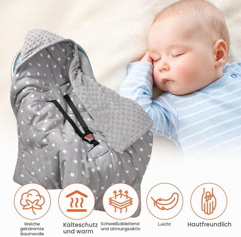 Einschlagdecke Und Strickmütze Set, Einschlagdecke Babyschale Decke Kinderwagen, universal Baby Baby