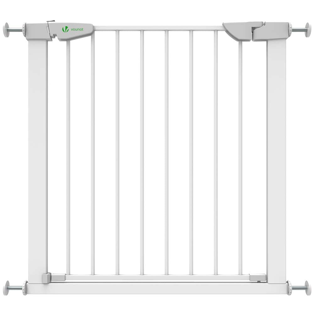 VOUNOT Treppenschutzgitter 76–84cm, ohne Bohren, Türschutzgitter für Kinder, Hunde und Katzen, Auto-