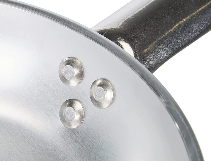 Pentole Agnelli Aluminiumlinie 5 mm Strahlende Pfanne mit einem Edelstahlgriff, Metall, Silber/schwa