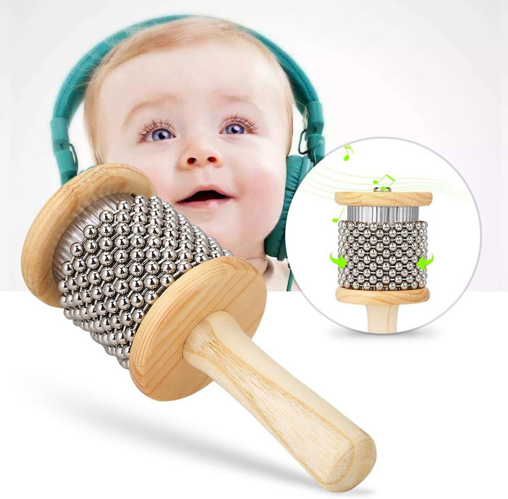 Cabasa Holzoberfläche Kinder Percussion Instrument Kleines Cabasa Begleit-Beat-Instrument für Studen