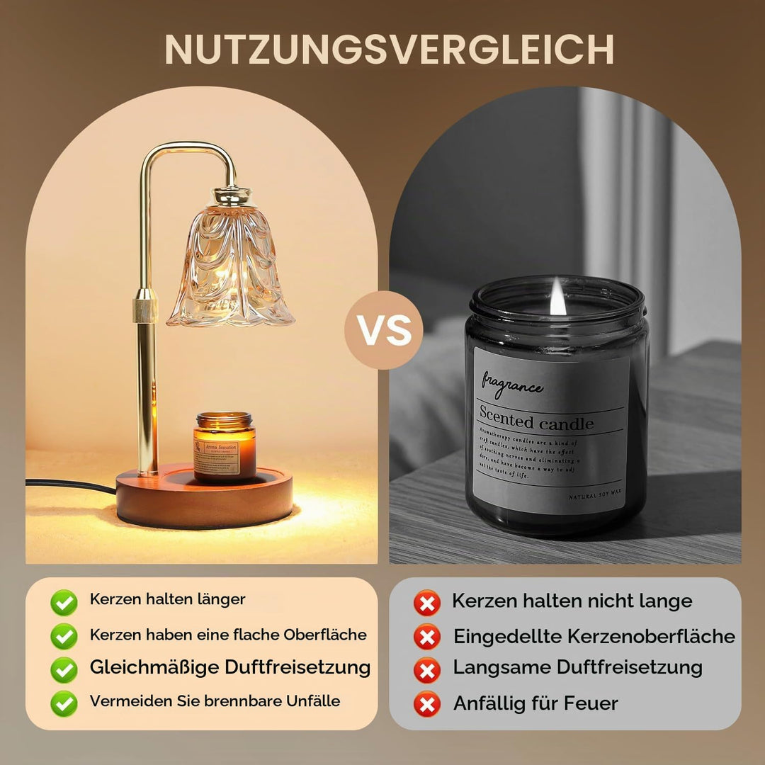 Candle Warmer Lamp with Timer Electric Adjustable Height Candle Dimmable Wax Warmer Lamp Jar Candles