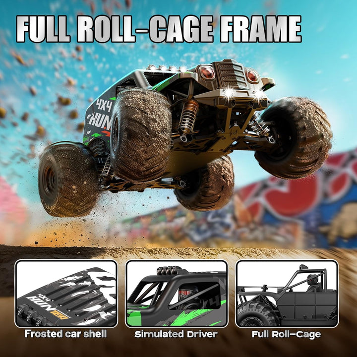 Ferngesteuertes Auto 1:14 RC Auto 4WD 40+ km/h Off Road Monster Truck, RC Car mit 2× 7,4V 1300mAh Ak