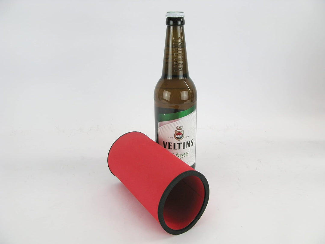 6er Set rote Getränkekühler 0,5l Flasche - Bierkühler - Neoprenkühler - passgenau ~Flaschenkühler~ f