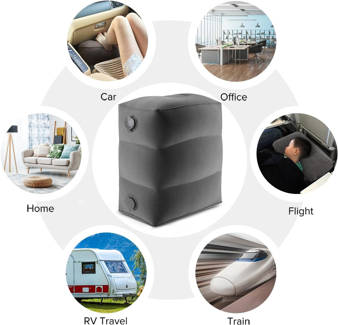 Maliton Fussstütze Flugzeug，Aufblasbare Fussstütze Kissen für Reisen Auto & Zuhause & Büro, Höhenver